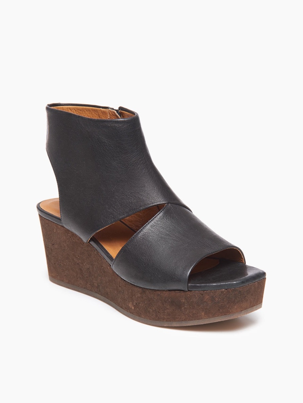 Coclico Mind Cutout Leather Wedge Sandals Size 7